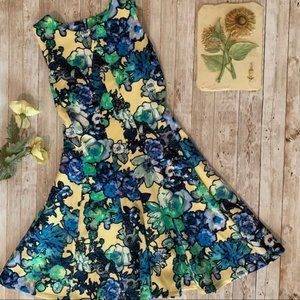 Gabby Skye Blue & Yellow Fit & Flare Dress Sz 8P NWT
